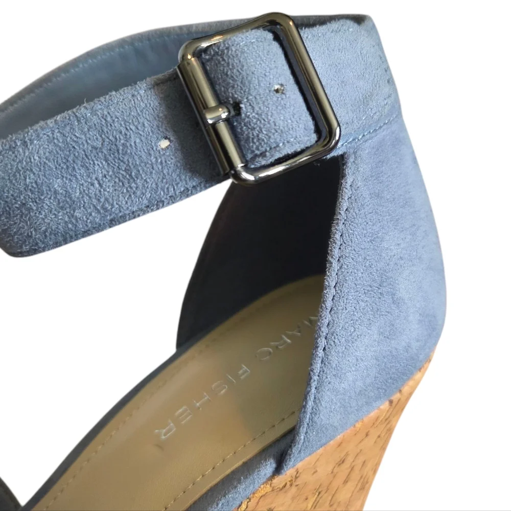 Womens Marc Fisher Batini Faux Suede Wedge Heel Sandals Size-8.5
